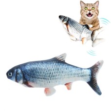 דג מדומה משחק אינטראקטיבי חשמלי לחתול עם טעם וניחוח של קרפיון, גודל: 30 ס