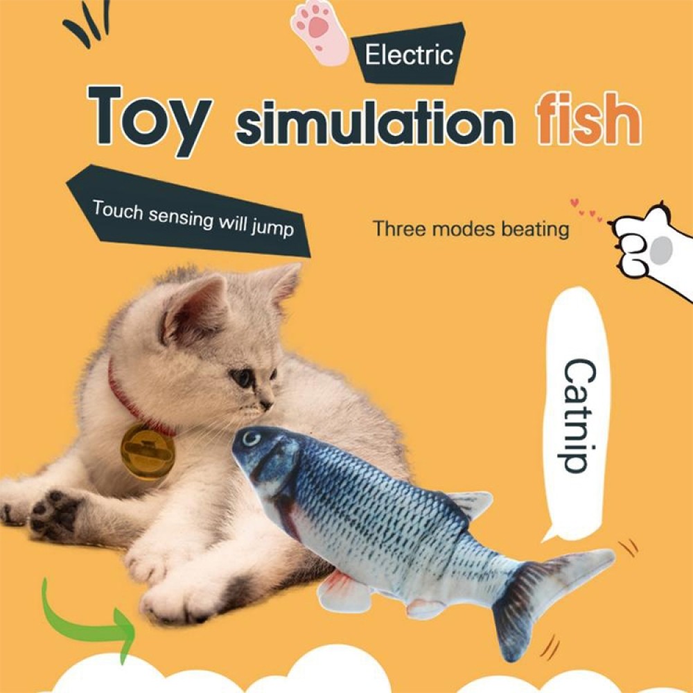 דג מדומה משחק אינטראקטיבי חשמלי לחתול עם טעם וניחוח של סלמון, גודל: 30 ס