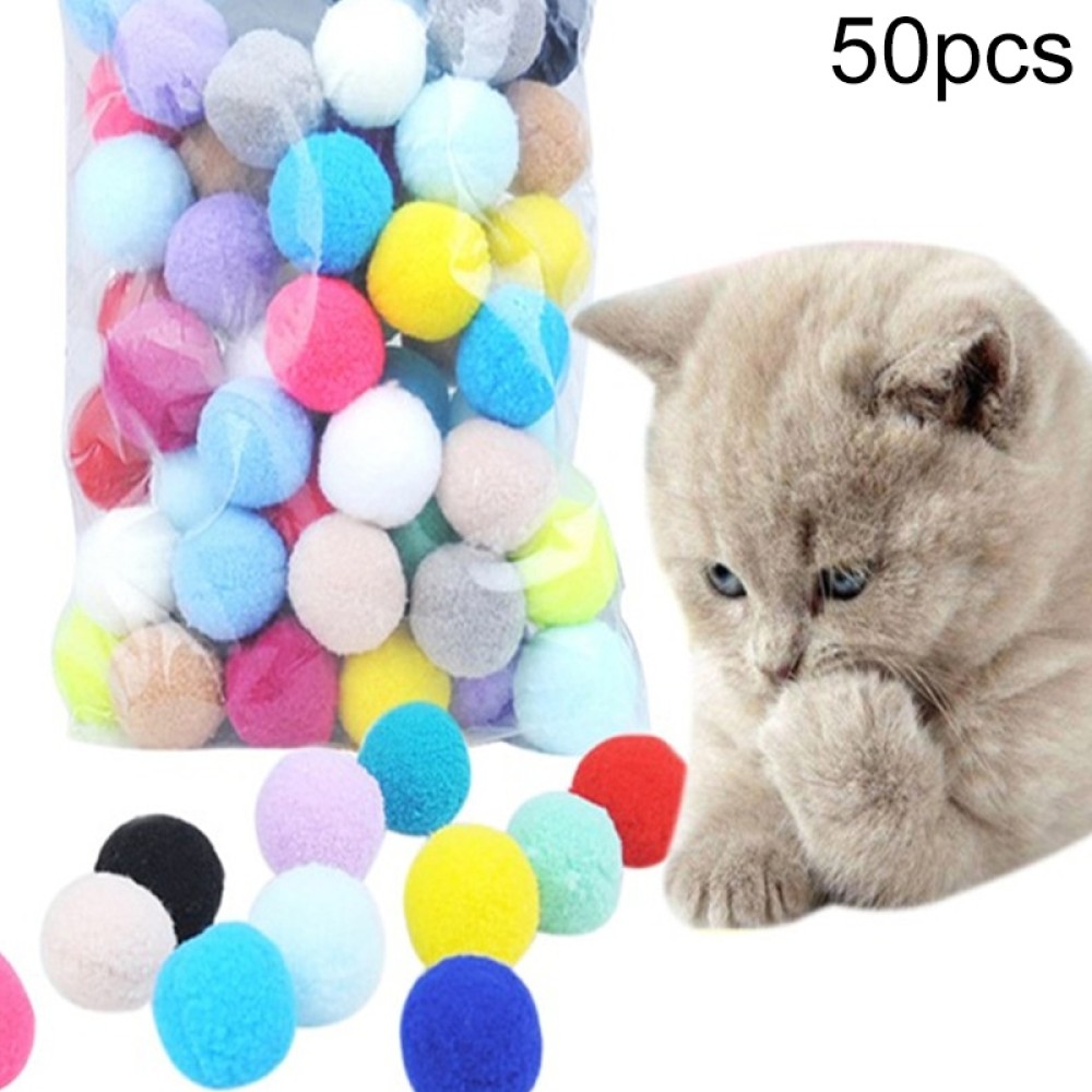 50 כדורים משחק צבעוניים עשויים מבד רך לחיות מחמד
