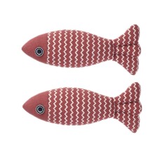 2 צעצועי לינן לחתול כרית דג צעצוע ללעיסה, גודל: 21x9x5 ס