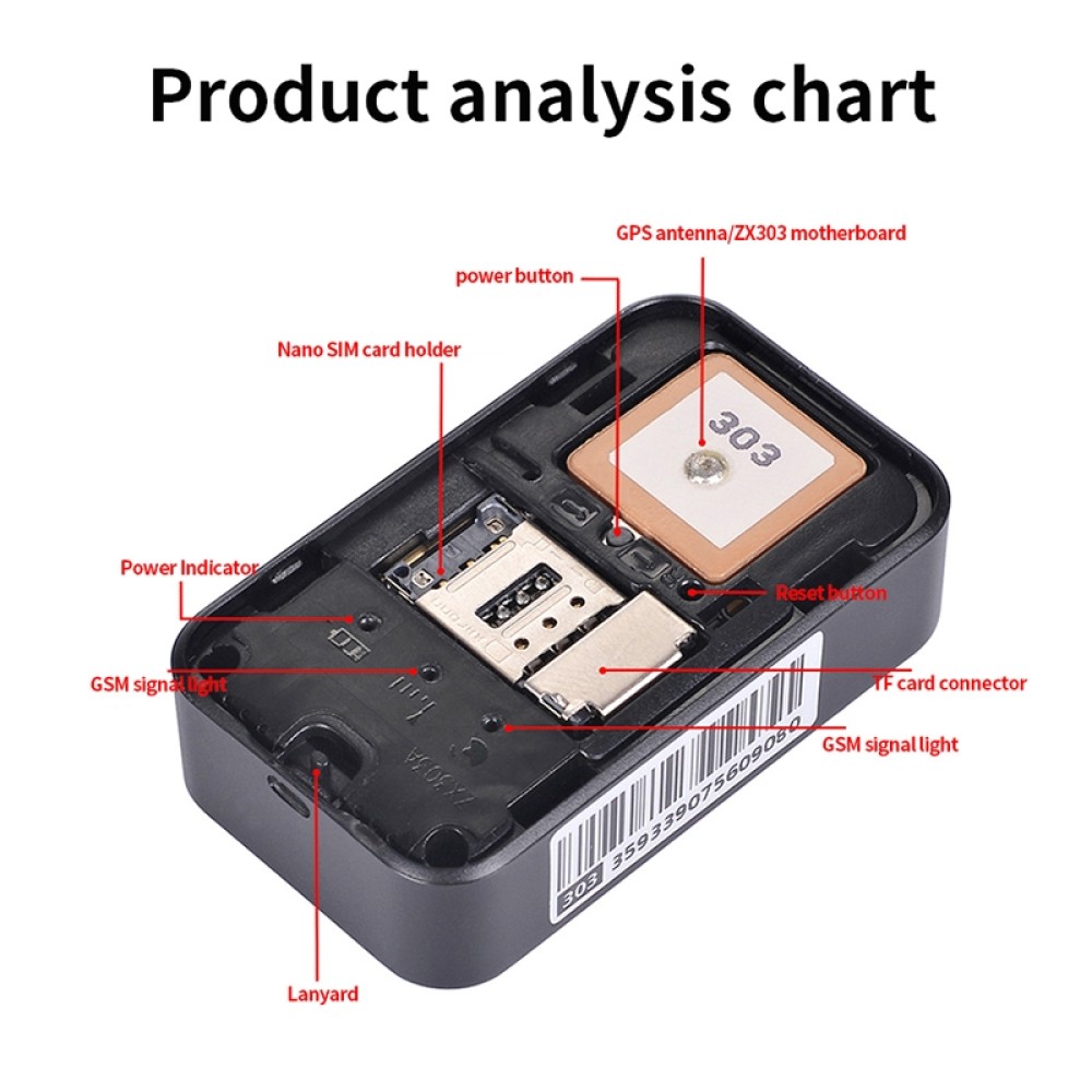 P03 מעקב GPS אטום IP67 לחיות מחמד עם GPS, AGPS, WiFi ואיתות LBS