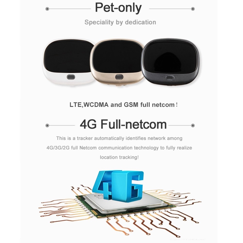 RF-V43 סגנון A מעקב GPS + LBS + WiFi עמיד במים לחיות מחמד עם חגורת מעקב למערב אסיה / אירופה / אפריקה / אוסטרליה (לבן)