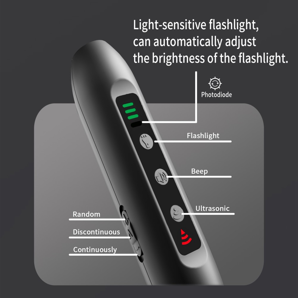 Tsattine N10 מפחית ילדי כלבים אולטרסוני עם תצוגת חשמל LED ופנס