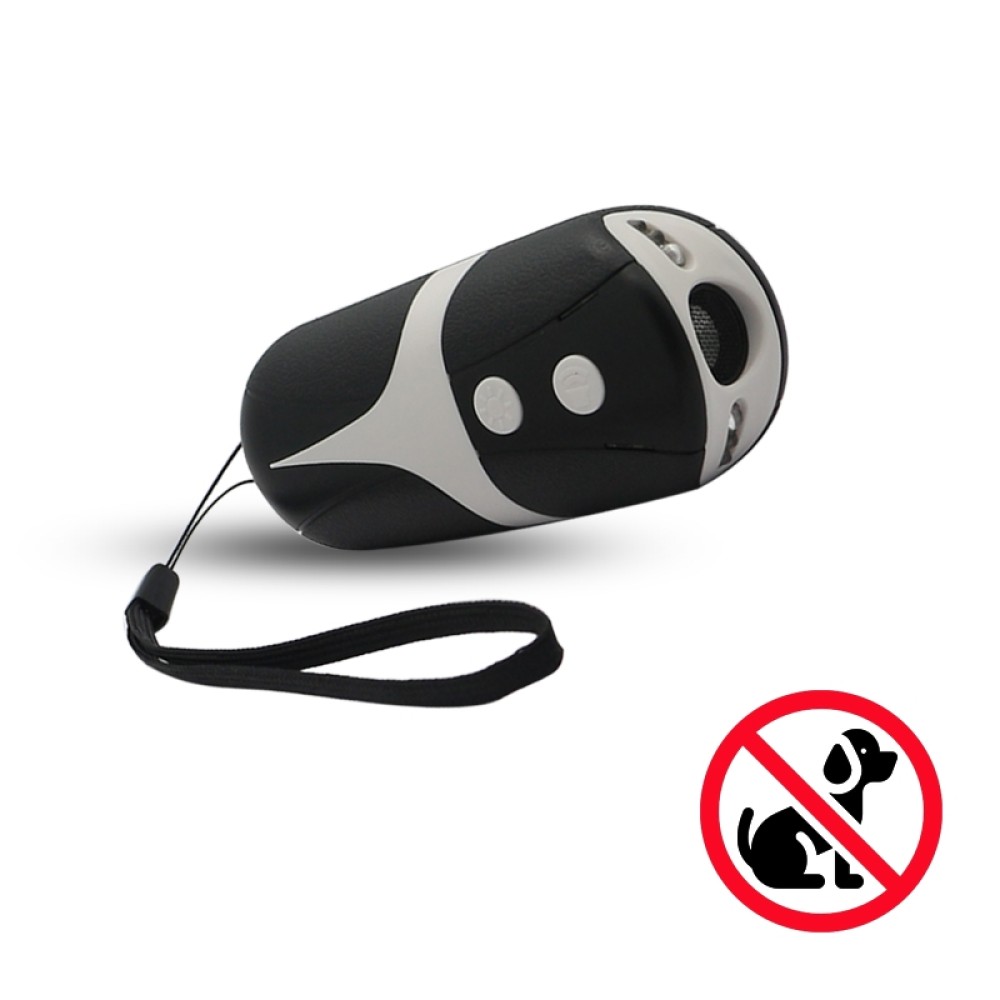 RC-534 מפחית כלבים אולטרסוני נייד עם נוריות LED (שחור + לבן)