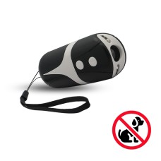 RC-534 מפחית כלבים אולטרסוני נייד עם נוריות LED (שחור + לבן)