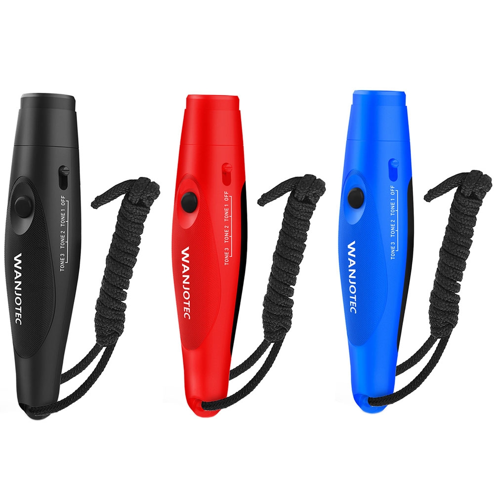 WANJOTEC EW001 משרוקית אלקטרונית לאימון חיצוני שמפיקה קול גבוה, צבע: שחור אדום כחול